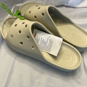 CROCS  Cream Slip-On Sandals
